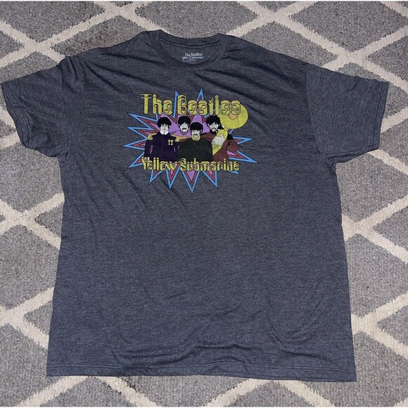 Beatles Shirt Mens Gray Yellow Submarine Graphic Size XXL  Pop Rock Music - Picture 1 of 4